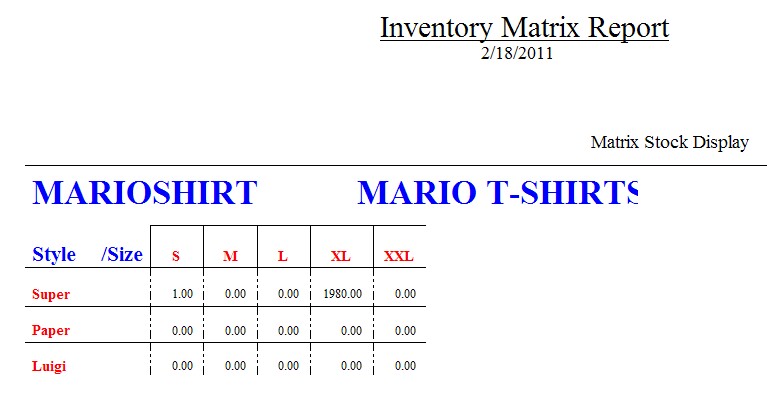 MatrixPrintingOptionsResults