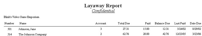 LayawayReport