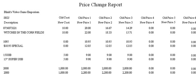 PriceChangeReport