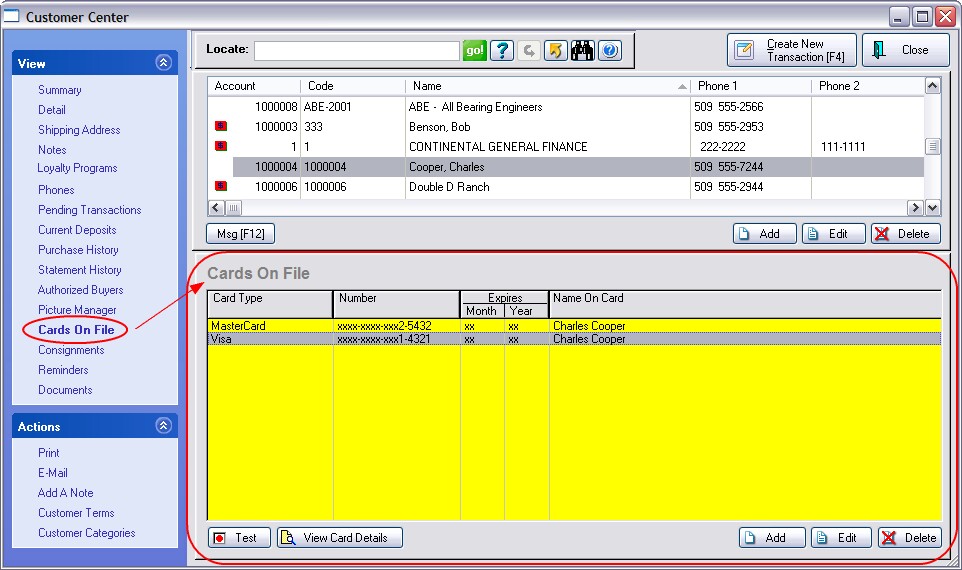 CustomerCardsOnFile