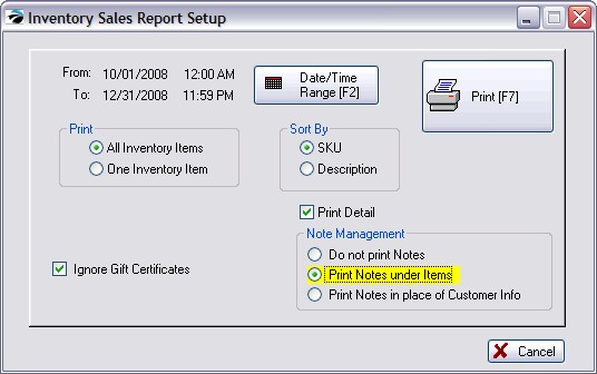 InventorySalesReportSetup