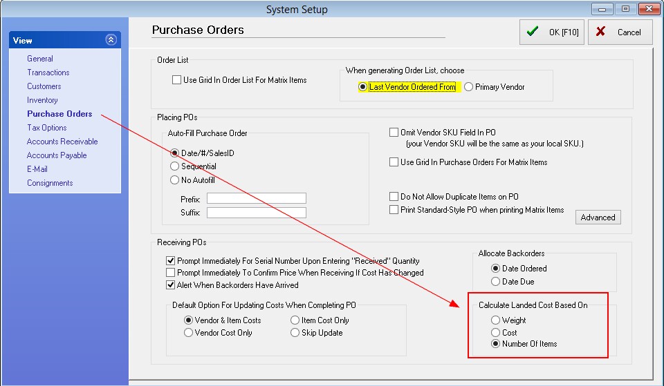 LandedCostRequiresSystemSetupPOCalculate
