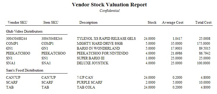 RC-VendorStockValuationReport