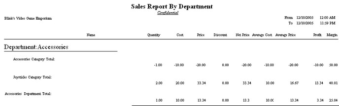 SalesReportByDepartmentNoDetails