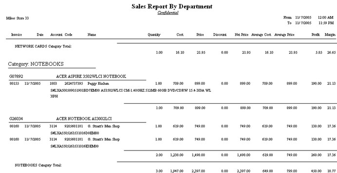 SalesReportByDepartmentNotes