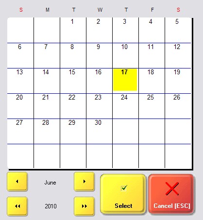 SampleCalendarWithSelect