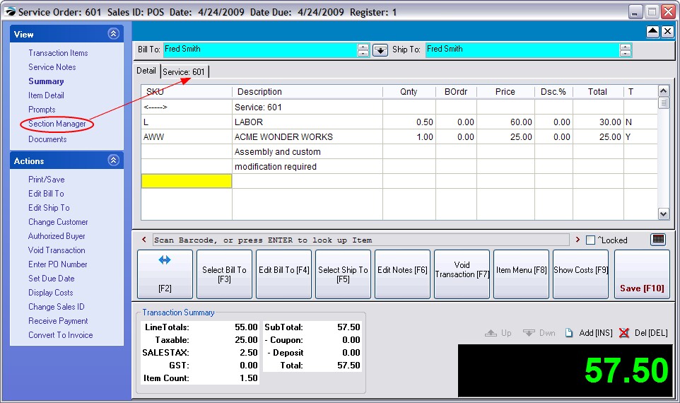 SampleServiceClassicInvoice