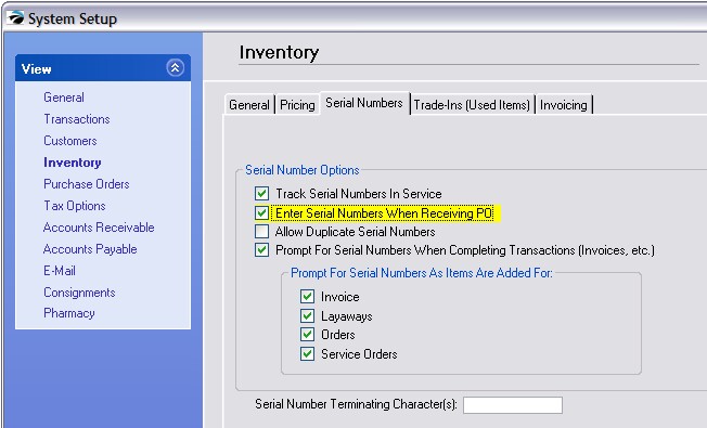 SerialNumberSetup