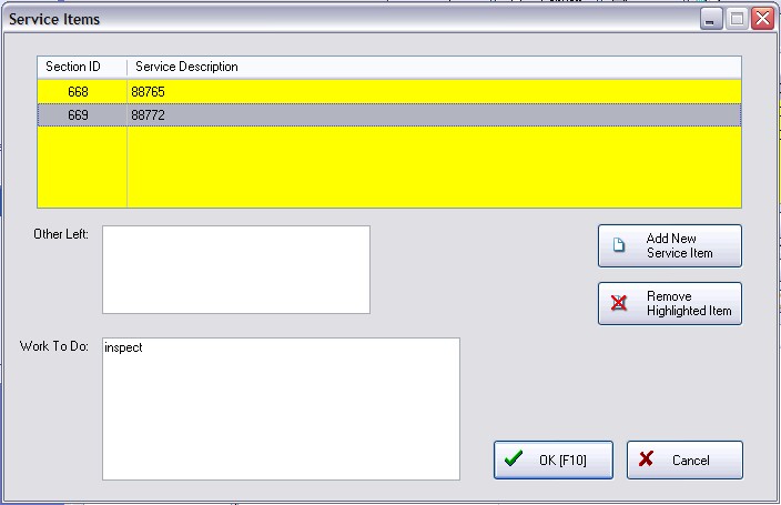 ServiceItemNonSerializedTable