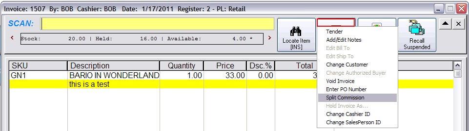 SplitCommissionRegister