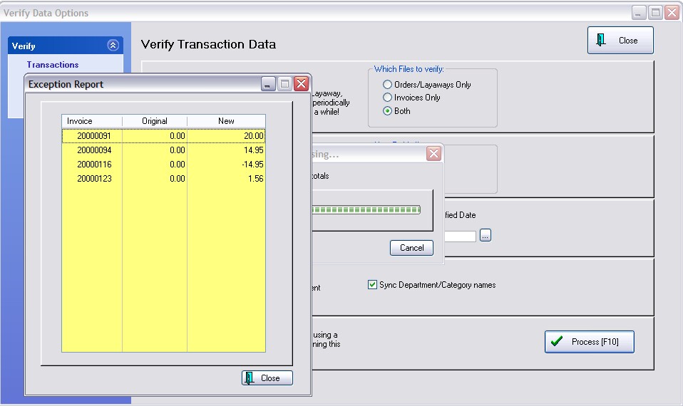 VerifyDataExceptions